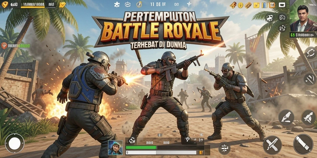 Tampilan menarik dari gameplay seru dalam 66D Battle Royale.