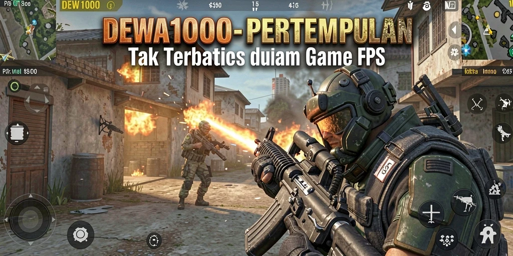 Screenshot utama menunjukkan aksi mendebarkan dari gameplay FPS.