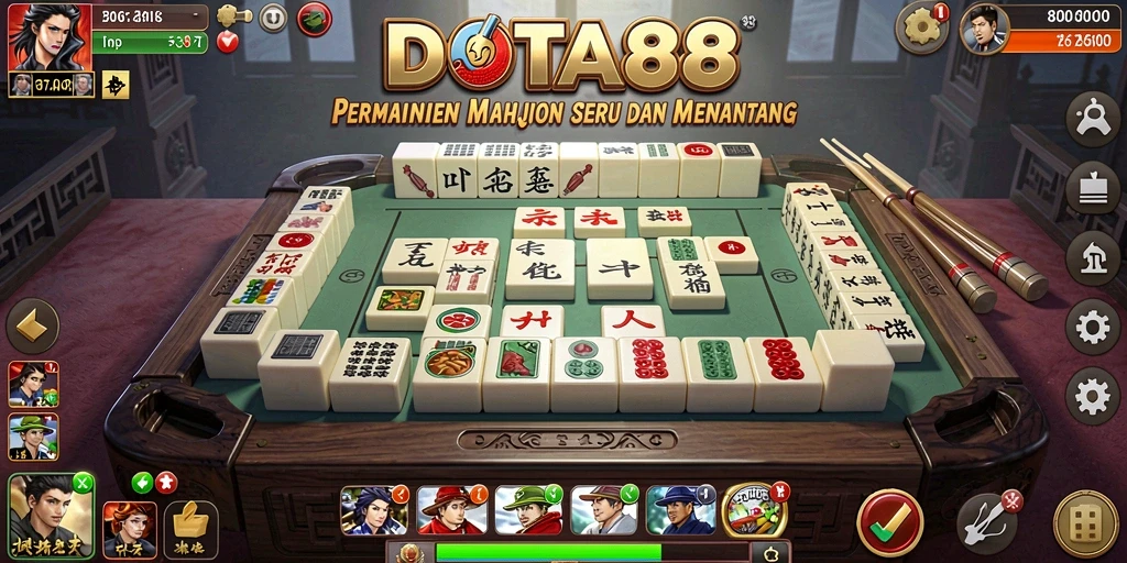 Tampilan gameplay seru DOTA88 dengan Mahjong yang menarik.