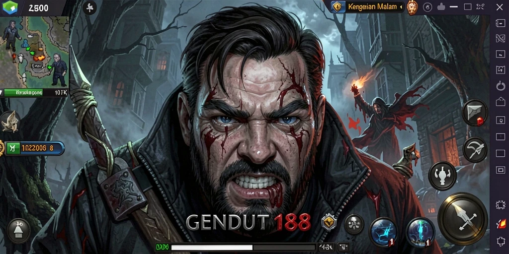 Tampilan gameplay GENDUT188 yang menyeramkan dengan atmosfer Horror.