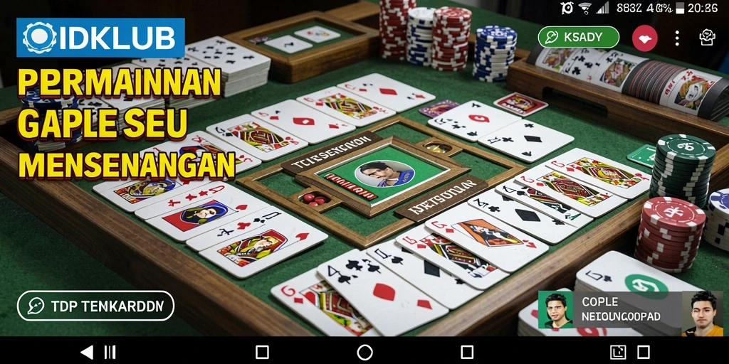 Tampilan menarik dari gameplay Gaple di IDKLUB.
