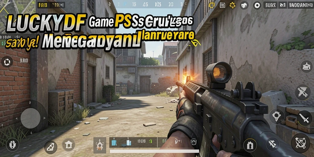 Tampilan gameplay seru dari LUCKYDF dalam aksi tembak-menembak.