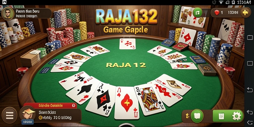 Tampilan seru dari gameplay Gaple di RAJA132.