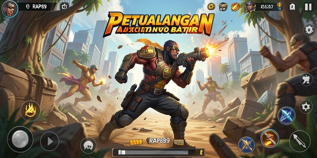 Tampilan seru gameplay RAP89 yang penuh aksi dan petualangan.