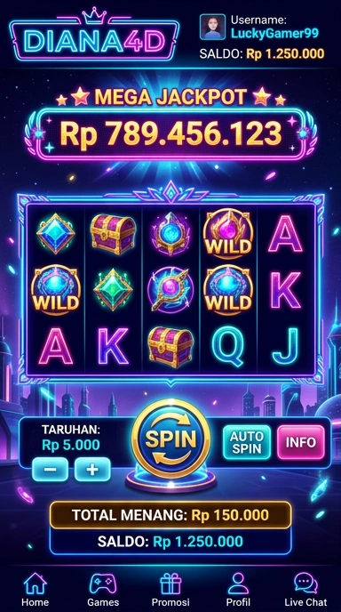 Tampilan antarmuka aplikasi diana4d yang menarik dan mudah digunakan.